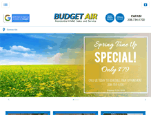 Tablet Screenshot of budgetairandheating.com